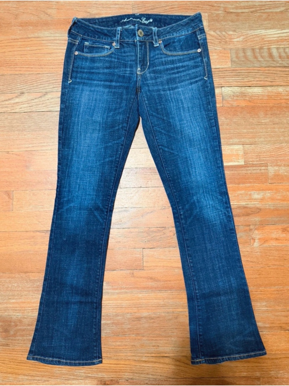 Vintage American Eagle Skinny Kick Flare Jeans with Sequins Pockets
